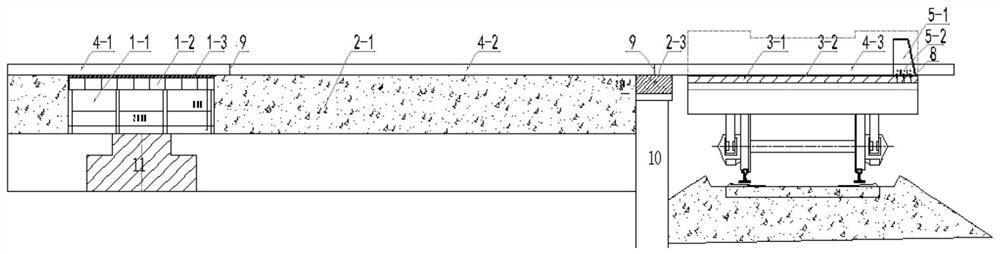 Transverse moving walking track of railway beam moving trolley