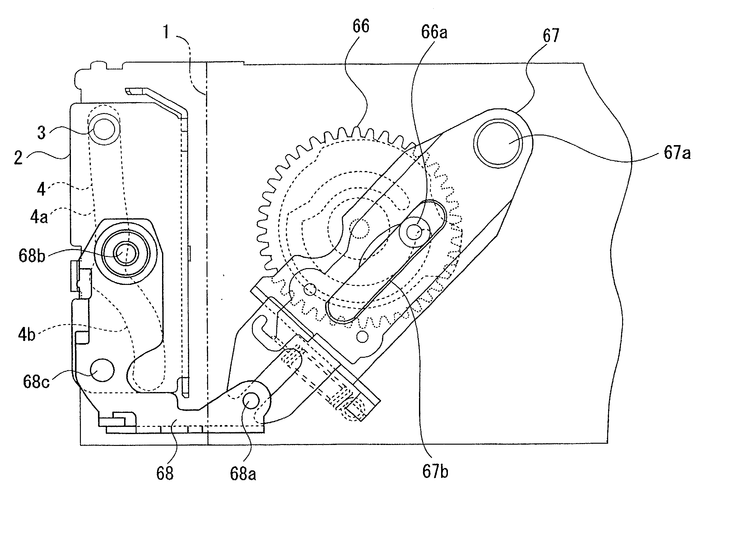 Case body with front panel and acoustic apparatus for vehicle use