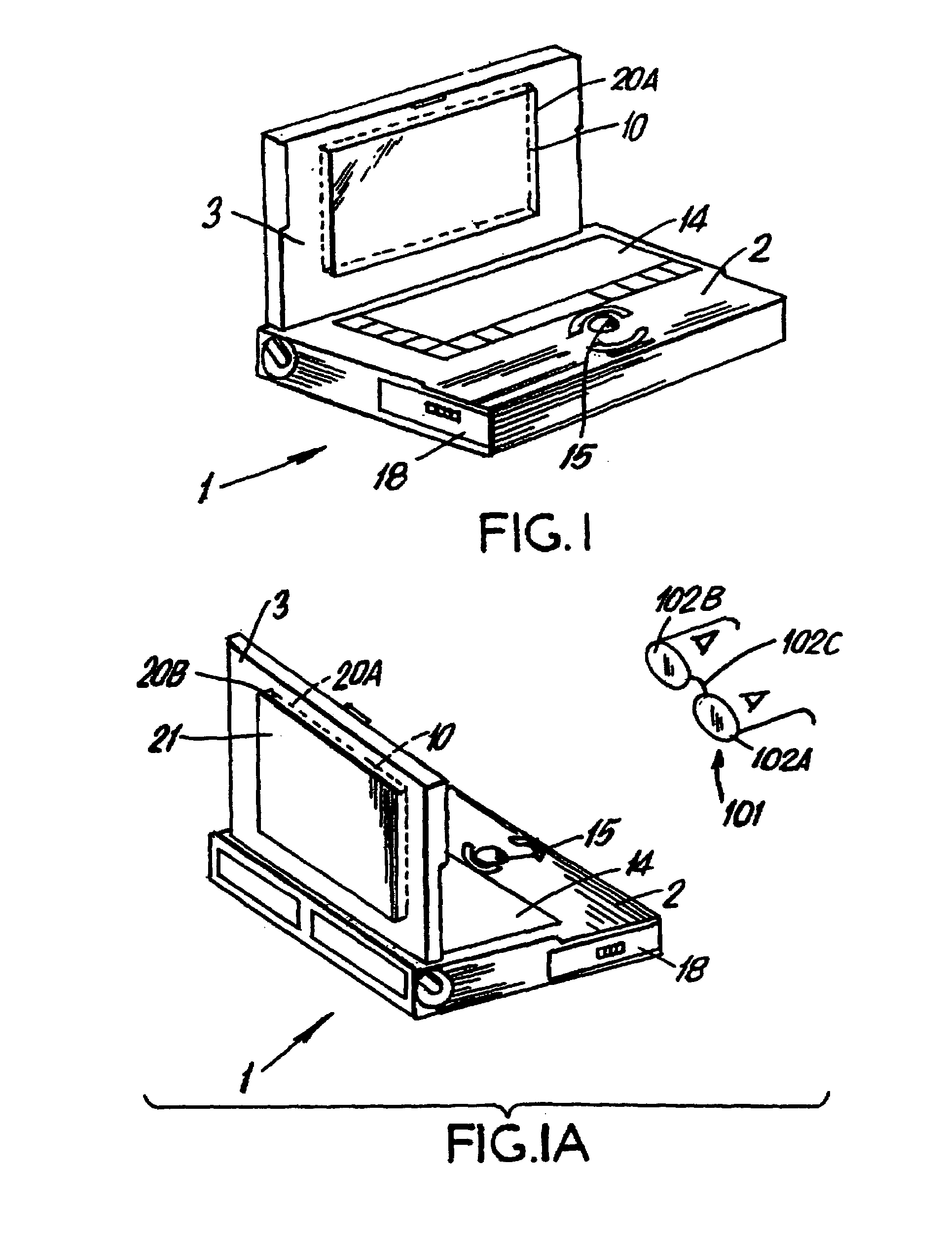 Backlighting construction for use in computer-based display systems having direct and projection viewing modes of operation