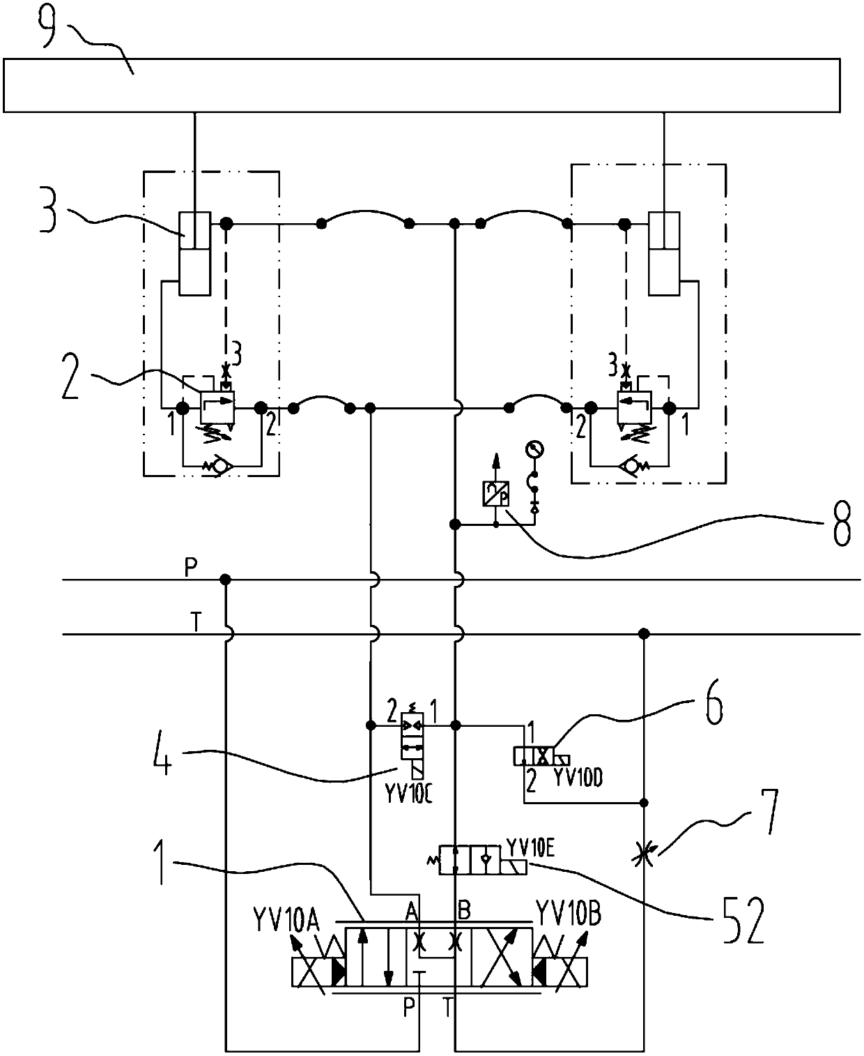 Differential opening and closing mold balance loop, opening and closing mold control method and vulcanizing machine