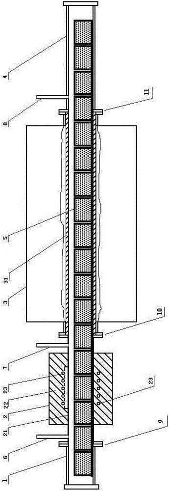 Continuous high-temperature carbonization furnace and method for continuously producing coarse-grained carbide powder