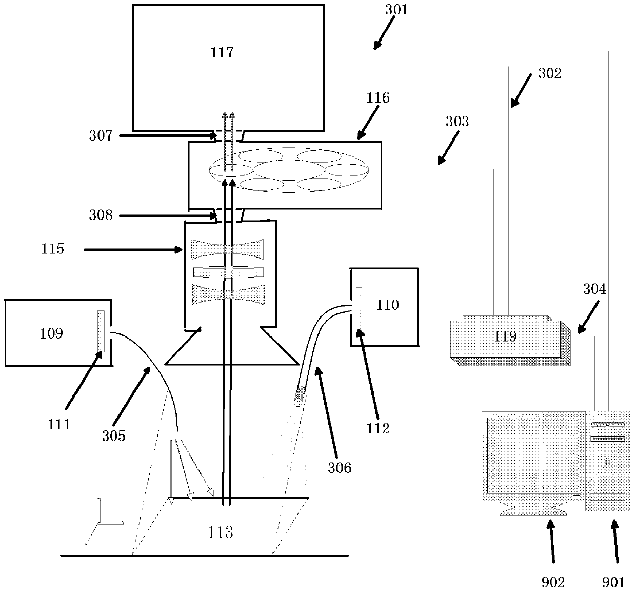 Fluorescence excitation real-time imaging system and method