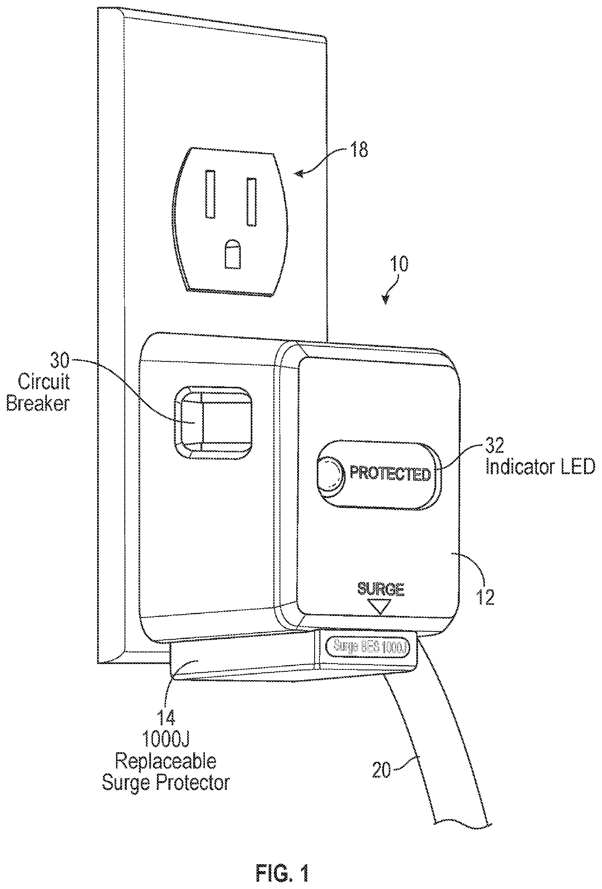 Electrical plug with replaceable surge protector