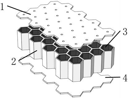 Damping lining hexagonal honeycomb perforated plate underwater sound absorption metamaterial