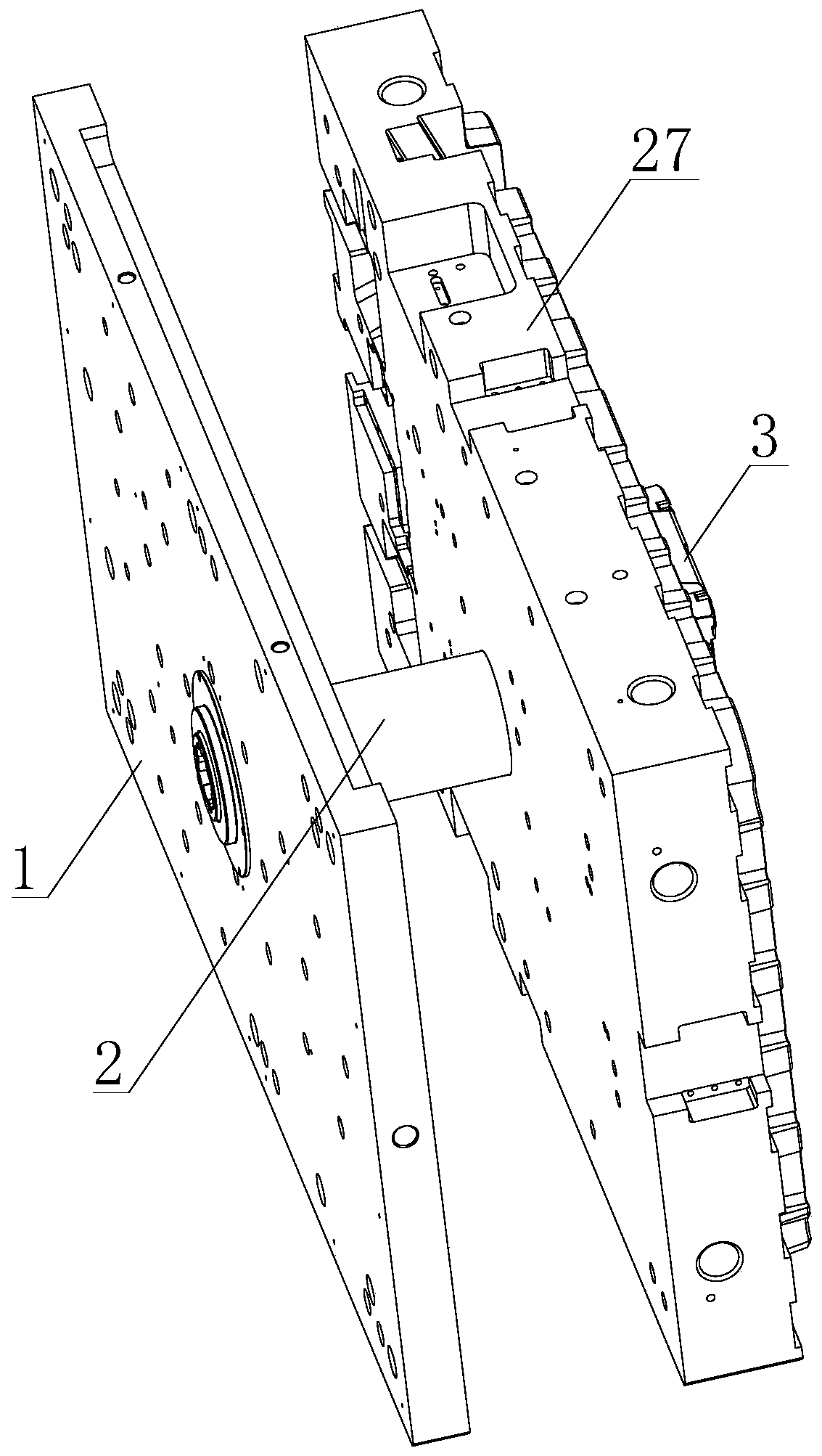 Large double-color forming rotary shaft mechanism applied to automobile product mould