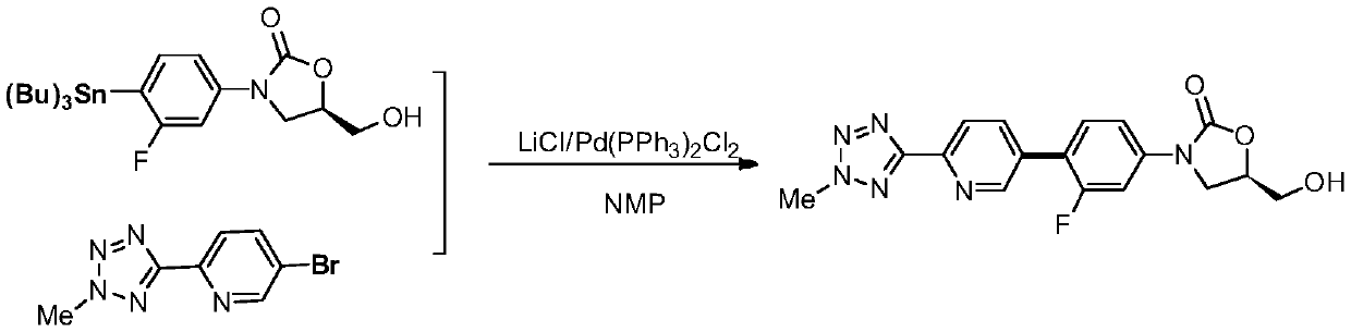 A kind of method for the synthesis of tedizolid phosphate by nickel catalysis