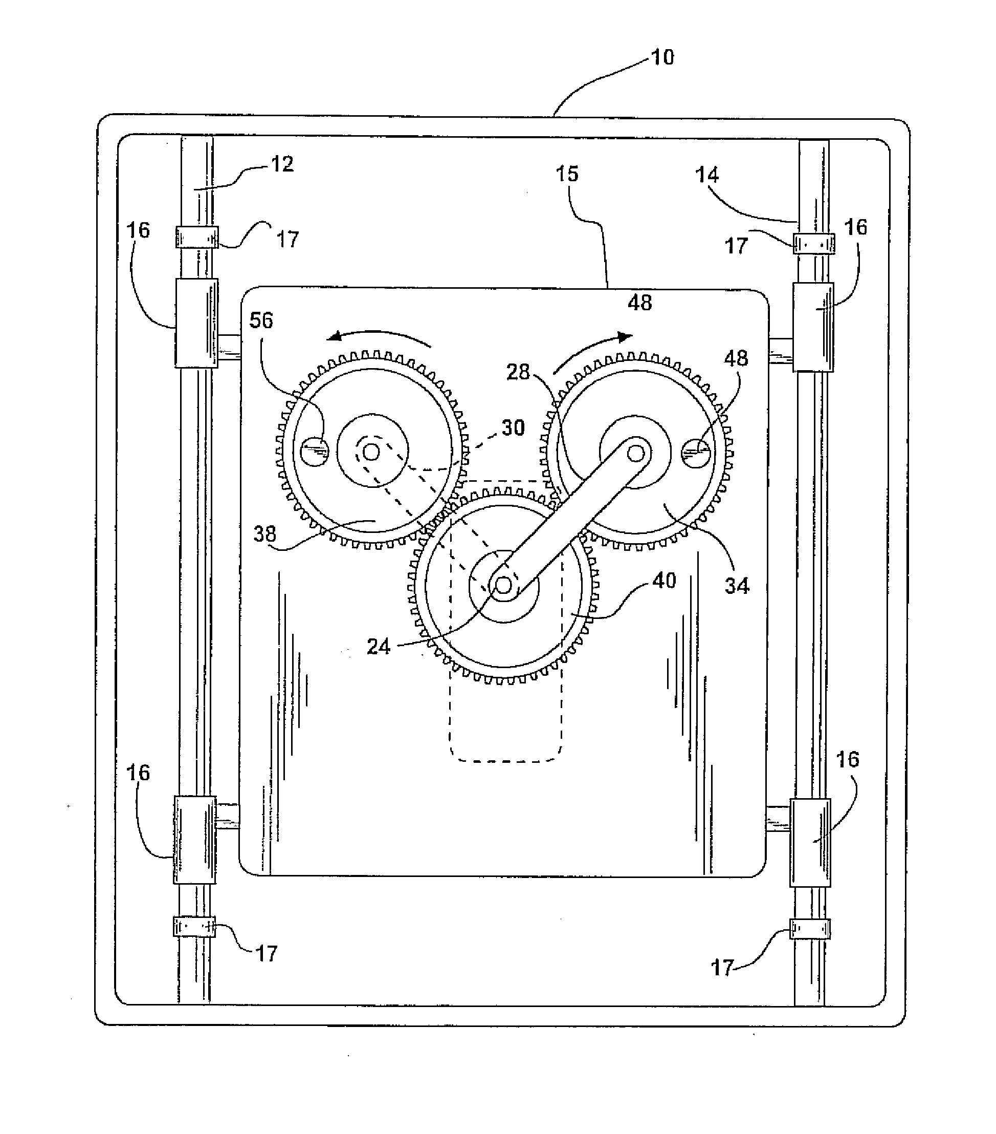 Propulsion device employing conversion of rotary motion into a unidirectional linear force