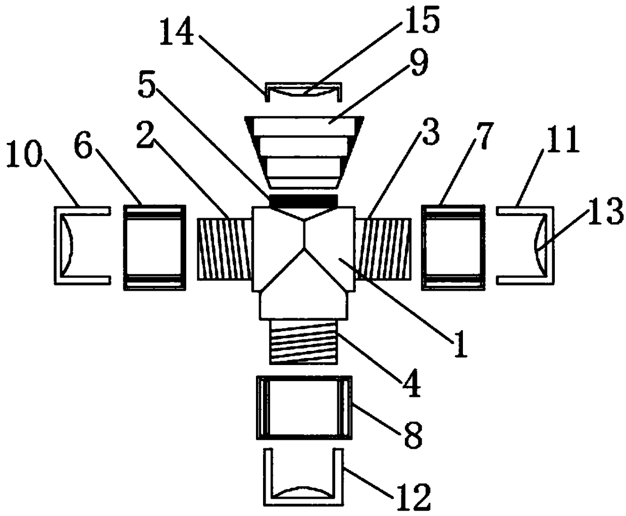 Three-way hydraulic joint