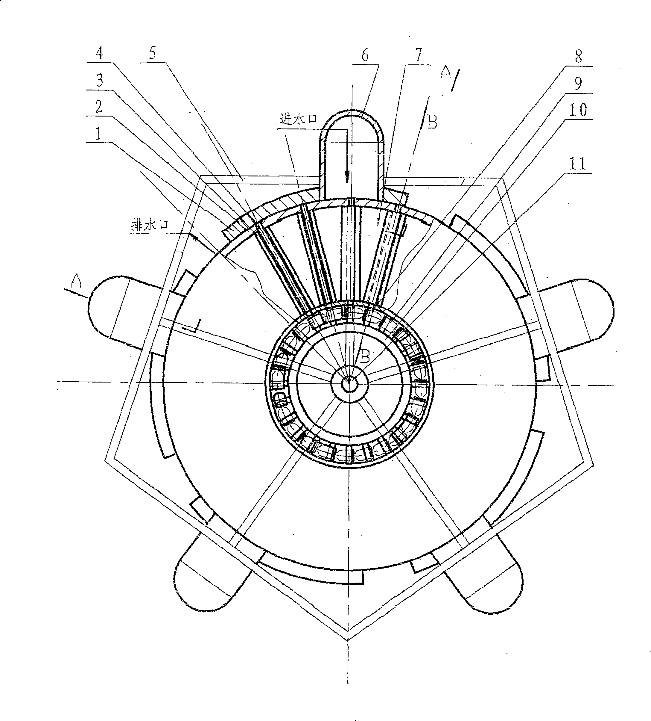 Water pressure type hydraulic machine