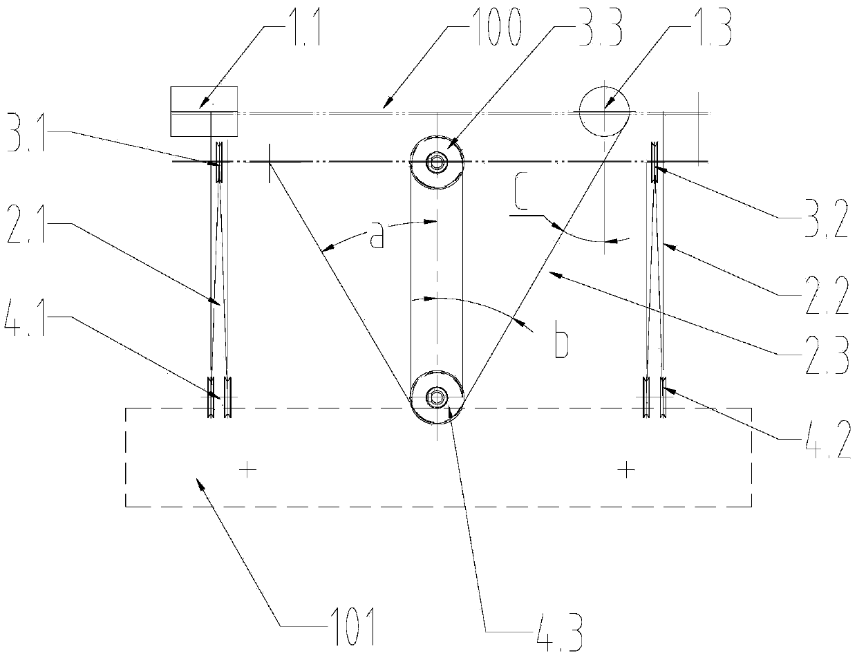 Four-winding-drum hoisting mechanism and container crane
