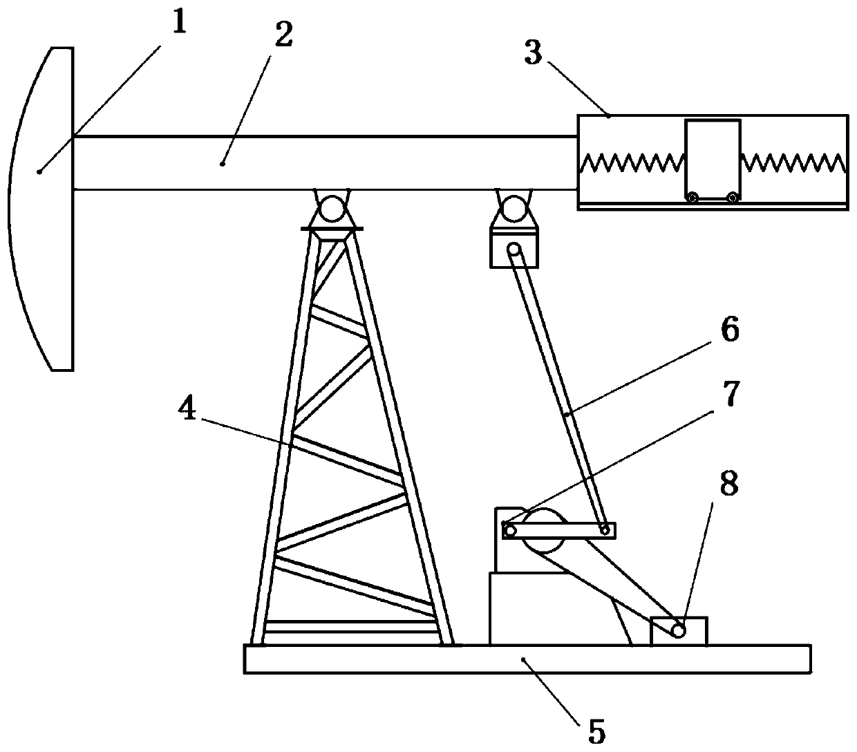 Self-adaptive counterweight structure of beam-pumping unit