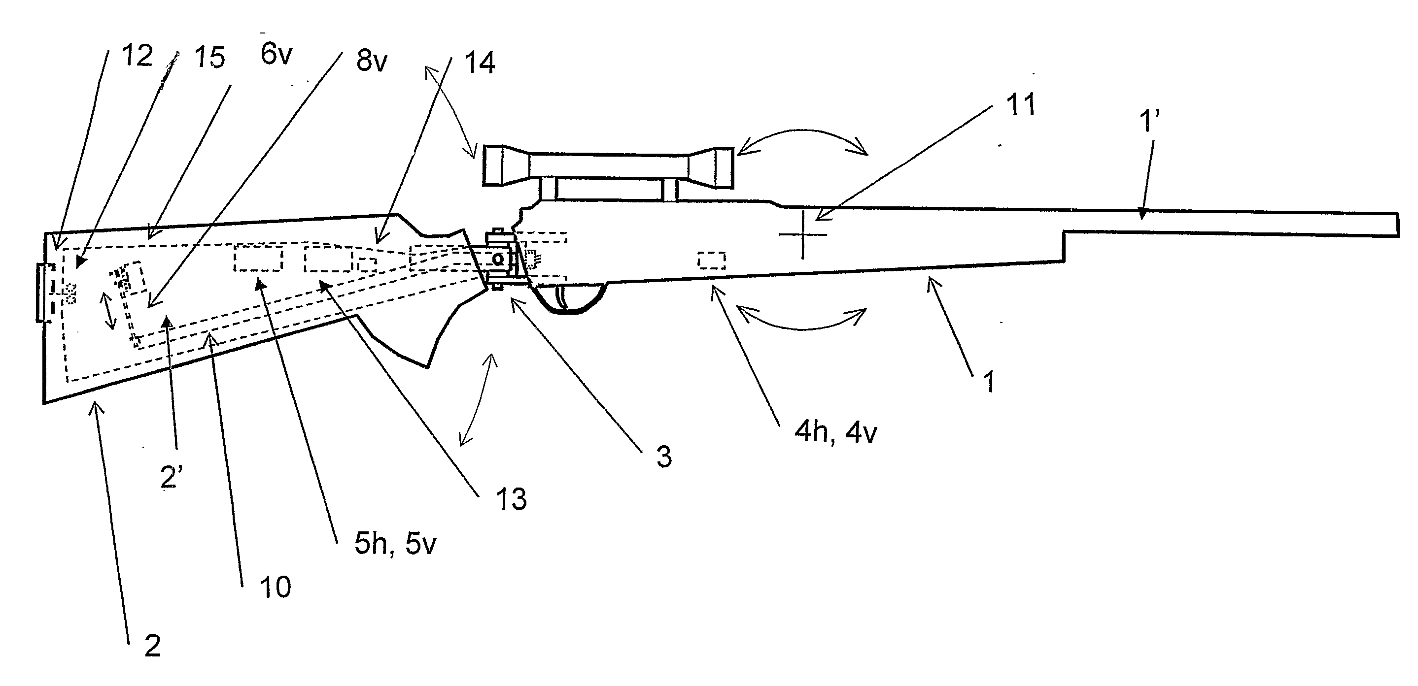  method and a device for stabilizing aiming direction for rifles and handguns and fire arm