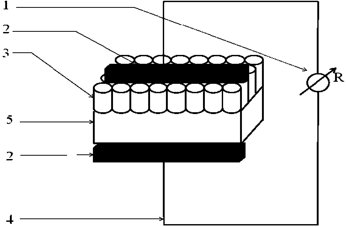 Method for preparing semimetallic state conductive titanium black nano-tube array