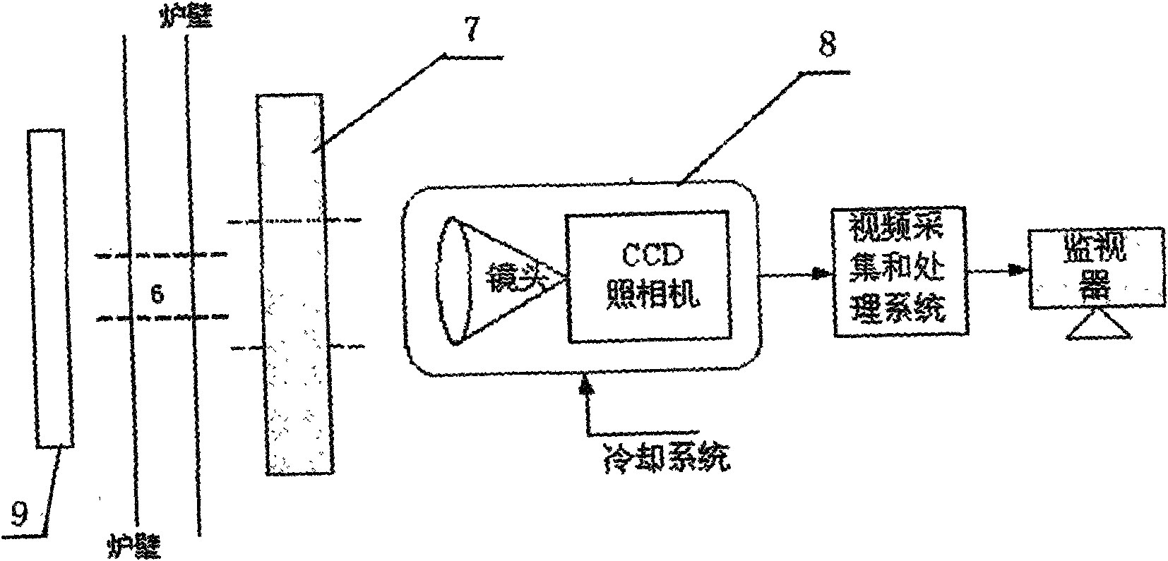 Video monitoring device for polysilicon growth