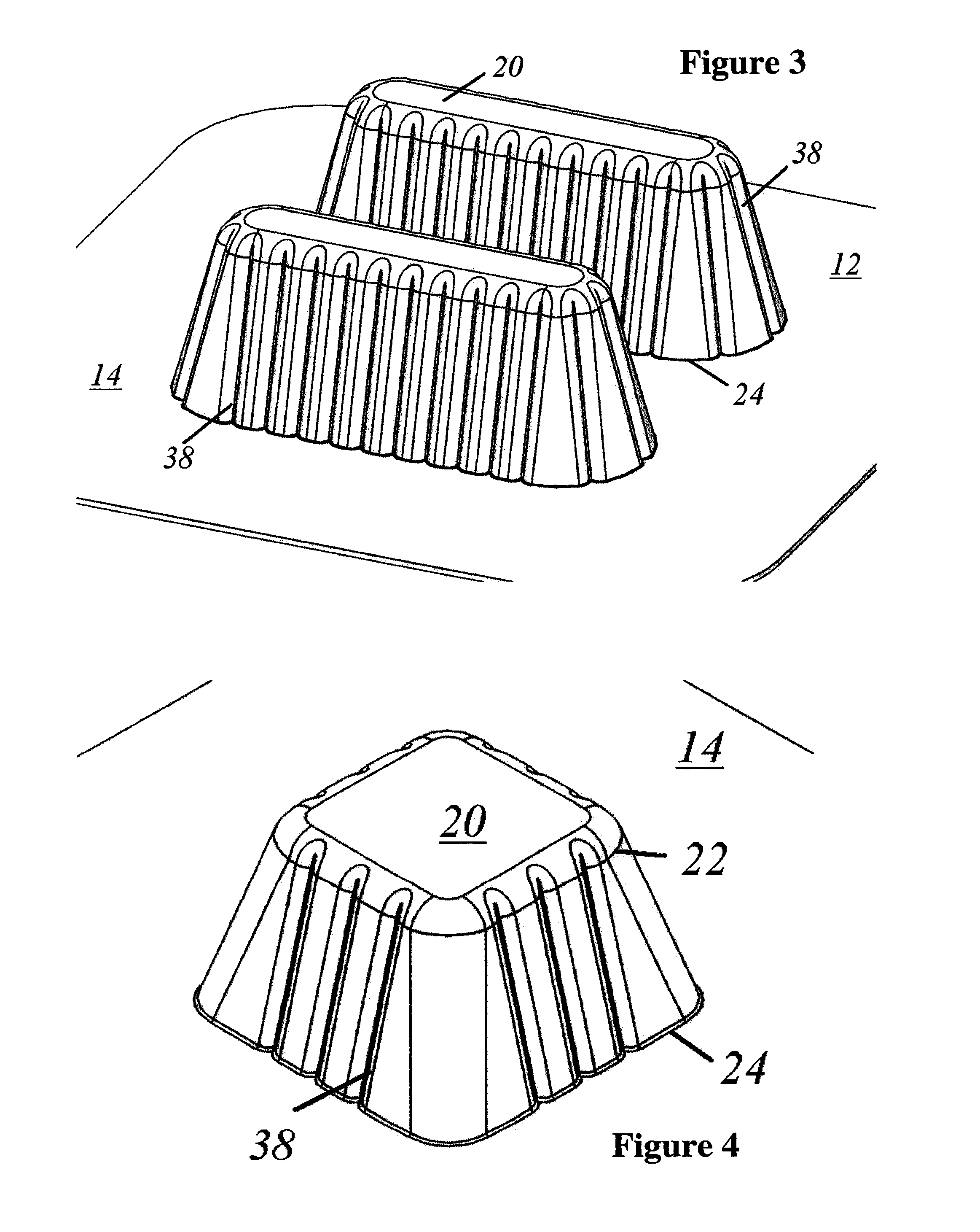 Modular energy absorber with ribbed wall structure