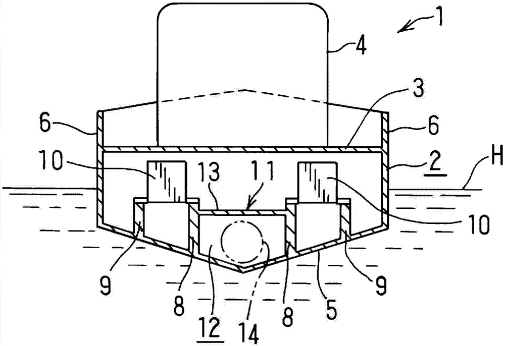 Planing ship and method for manufacturing same