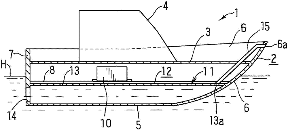 Planing ship and method for manufacturing same