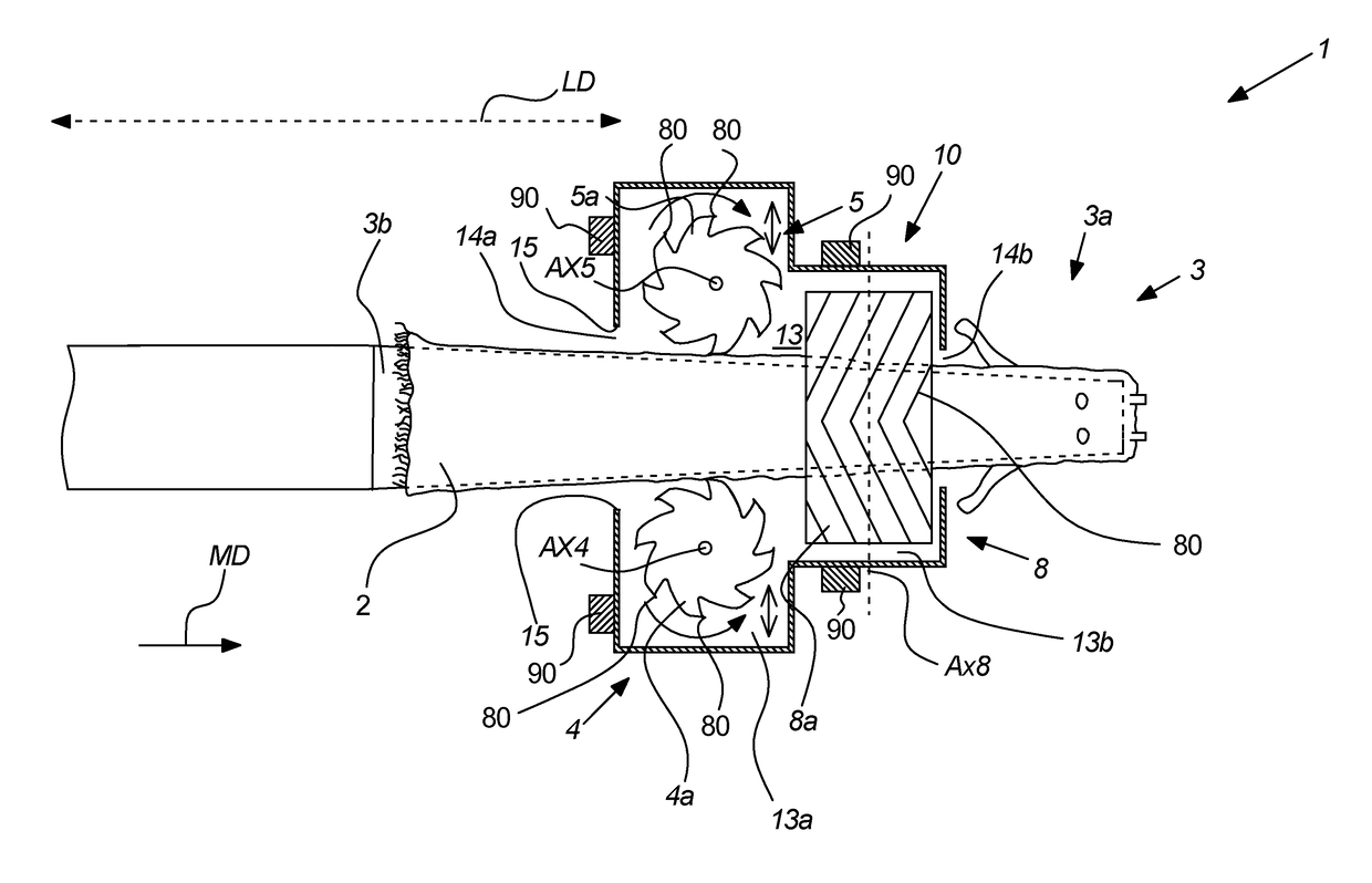 Cover arrangement for an apparatus for processing fur