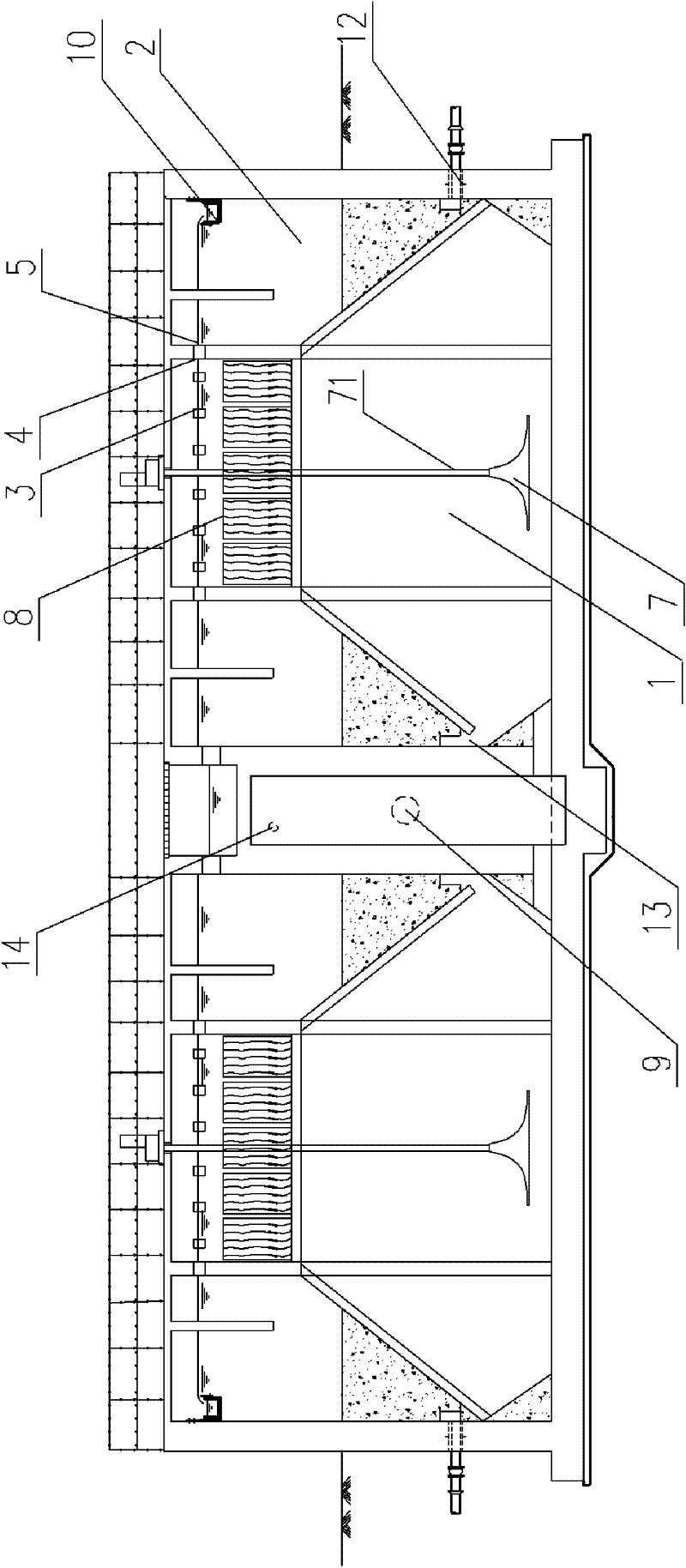 Anaerobic hydrolysis and acidification pool