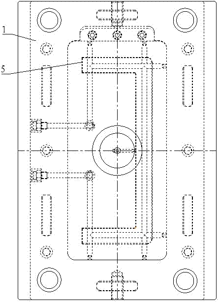 Plastic rubber mould for forming insertion sheet of rear control cover plate of washing machine