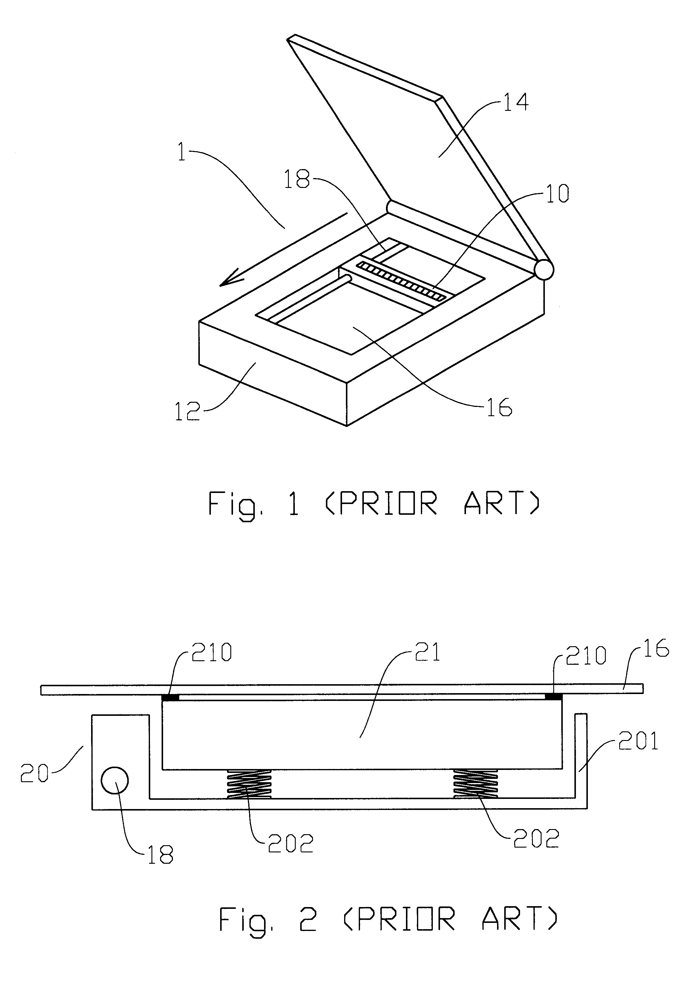 Apparatus for holding a contact image sensor in a scanning system