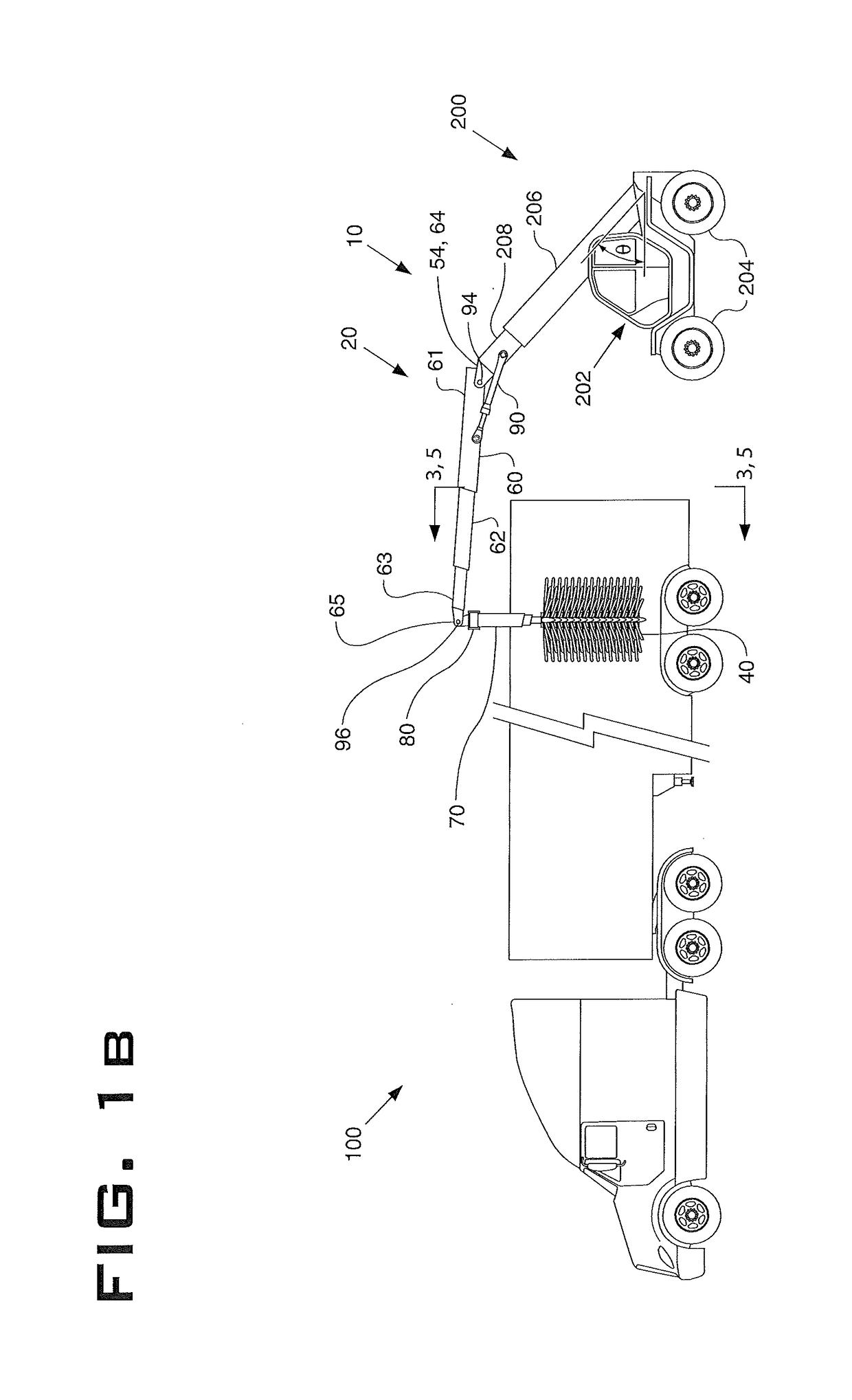 Apparatus and method for cleaning a tractor-trailer
