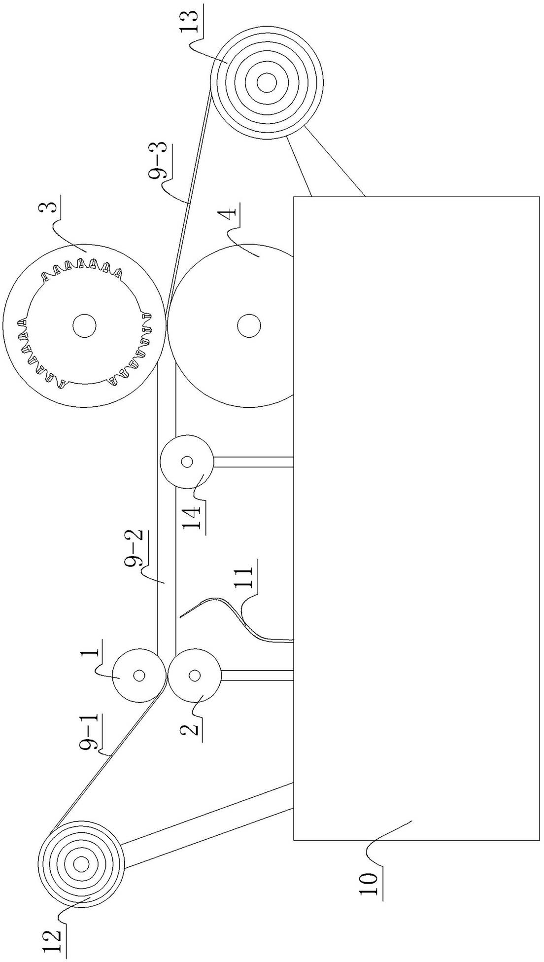 Inflatable punching method and punching equipment for micro-spraying belt