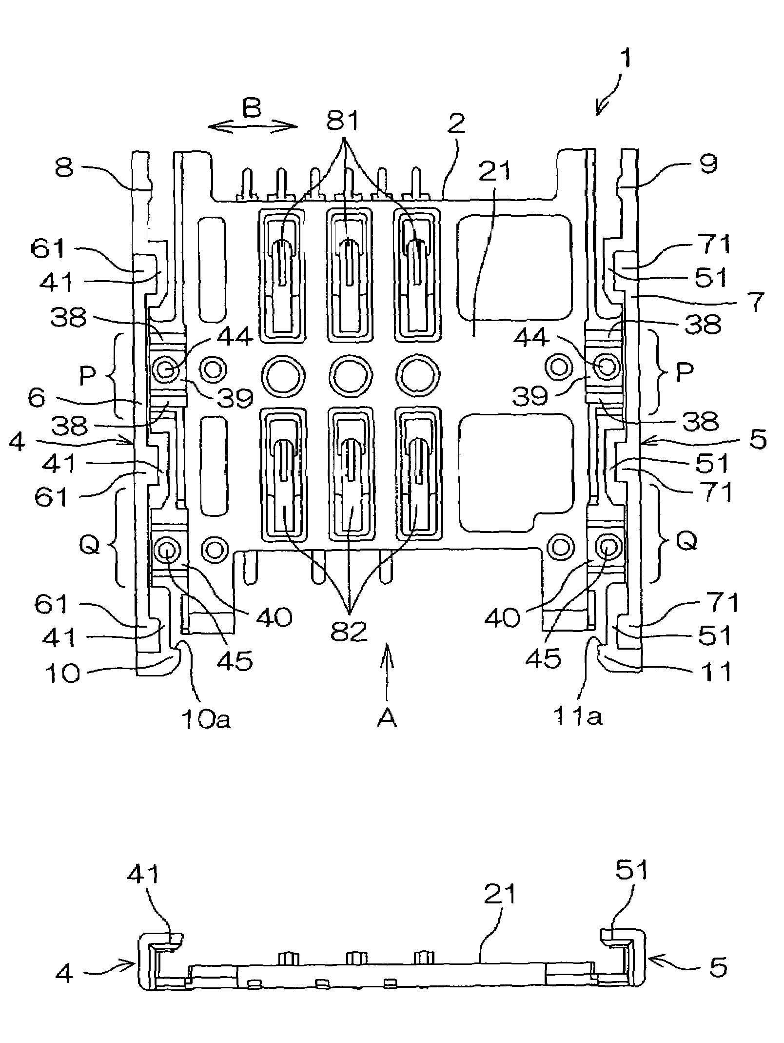 Card holder for SIM socket