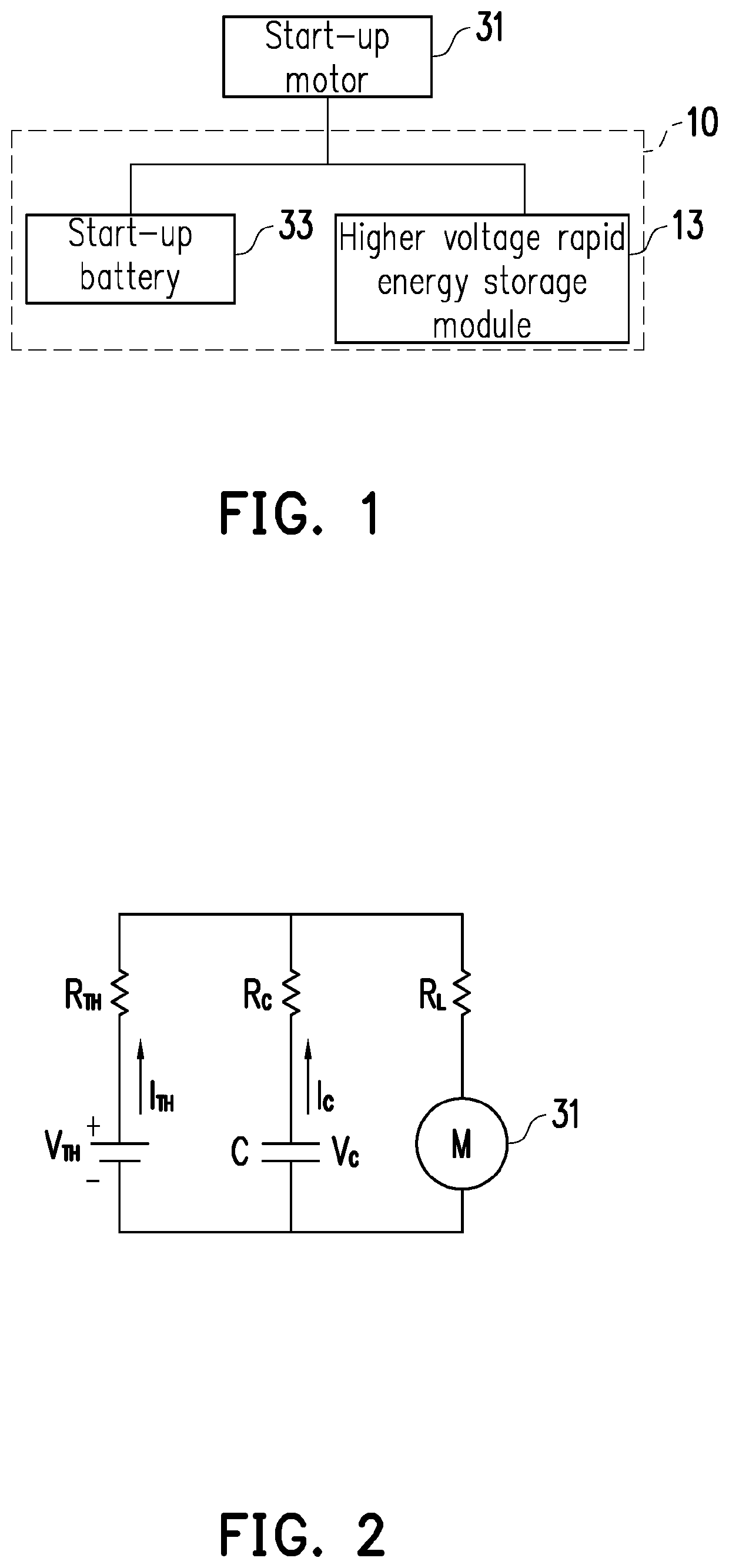 System for output ratio configuration of start-up battery and rapid energy storage module in parallel