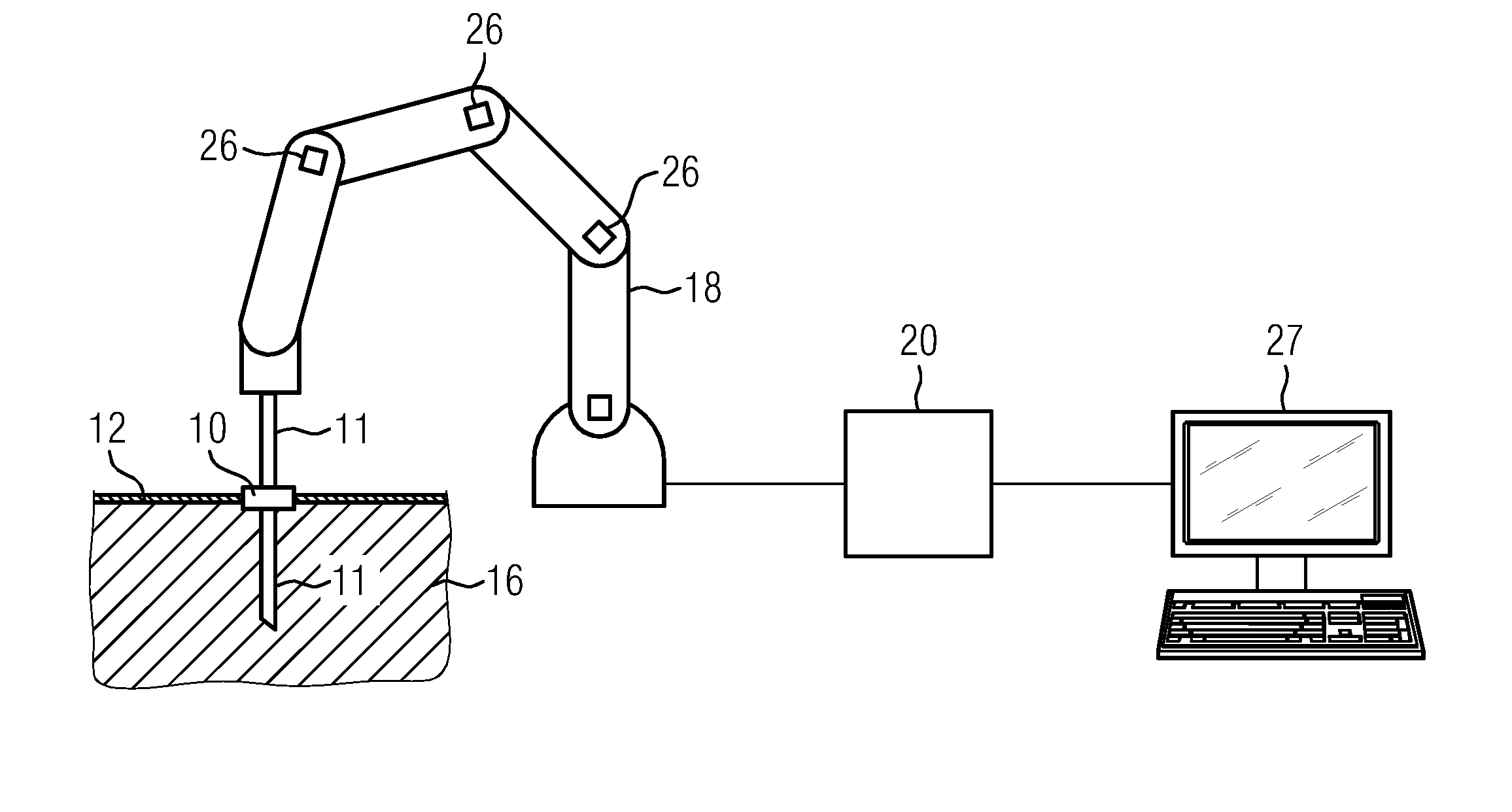 Method of automatically monitoring the penetration behavior of a trocar held by a robotic arm and monitoring system