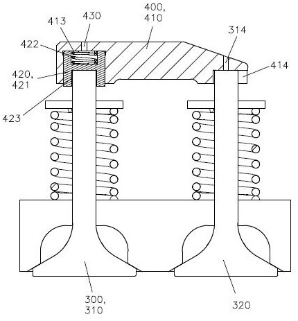 Self-resetting single-valve double-piston hydraulic driving device and method for overhead cam engine