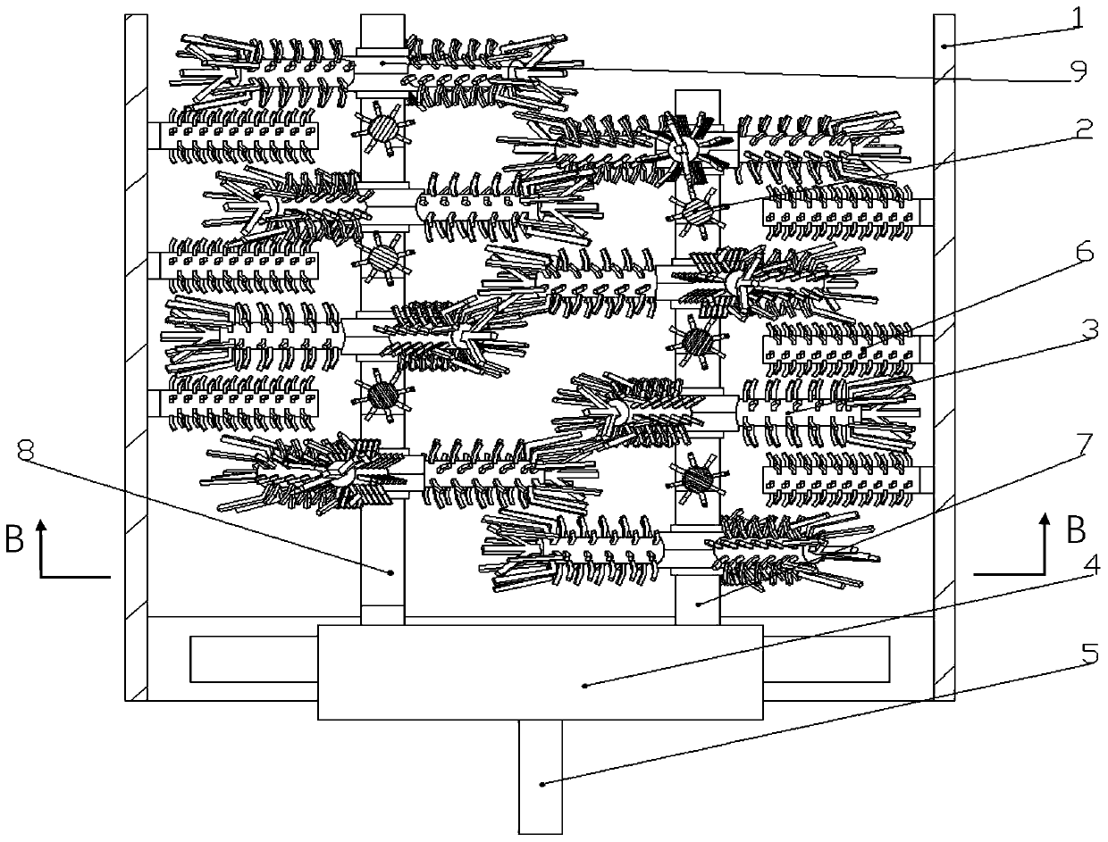 Revolution and rotation combined smashing knife roll corn stalk returning machine