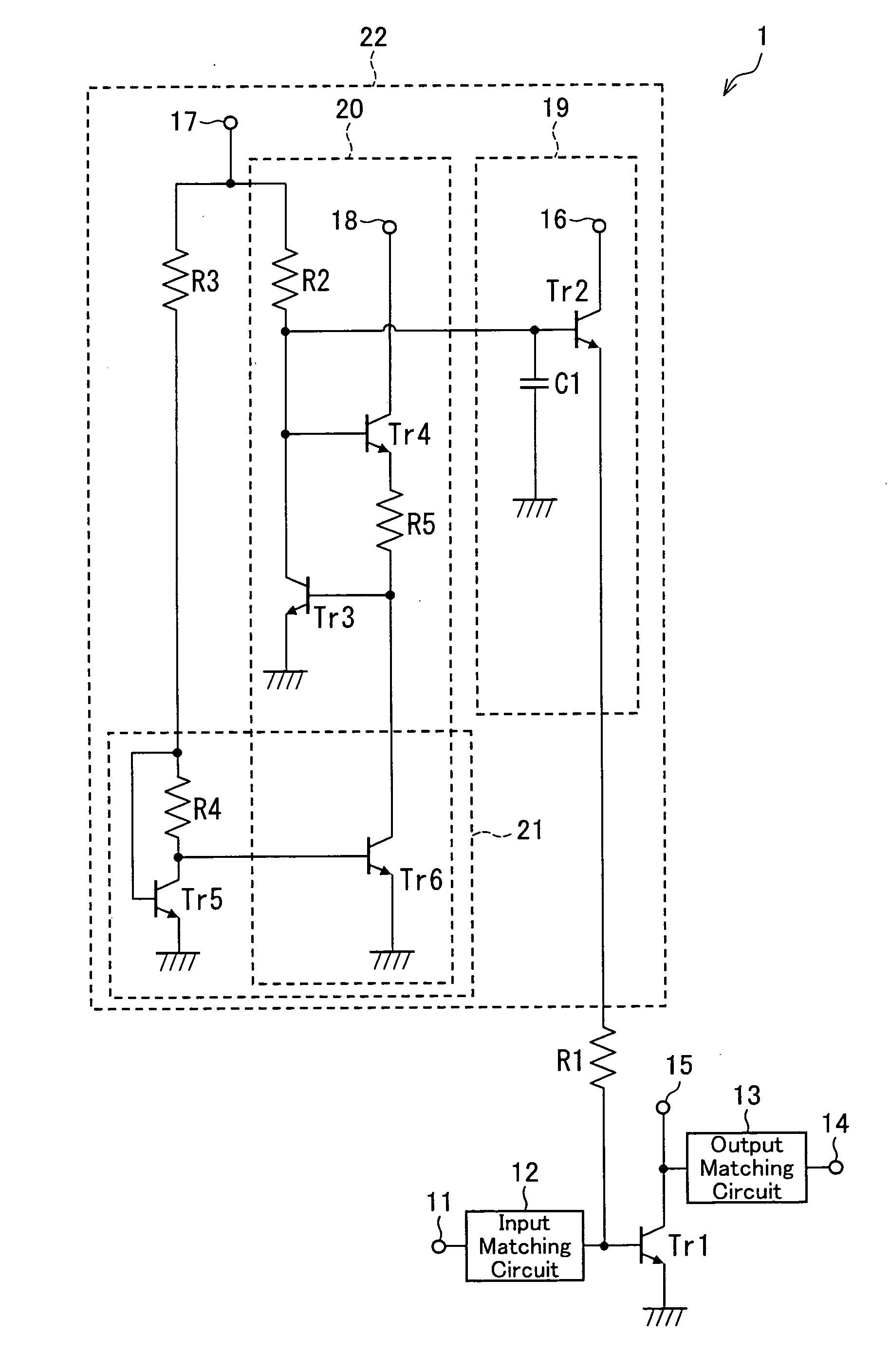 Power amplifier and multistage amplification circuit including same