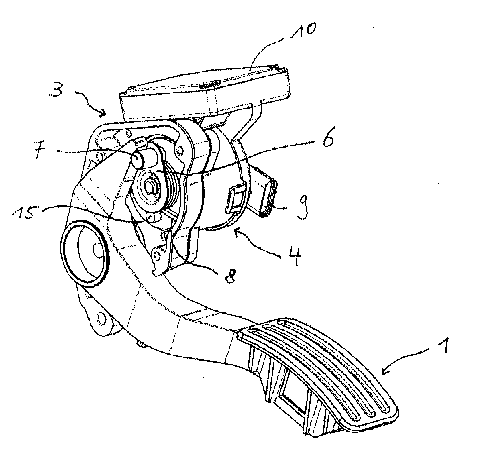 Compact pedal system for a motor vehicle