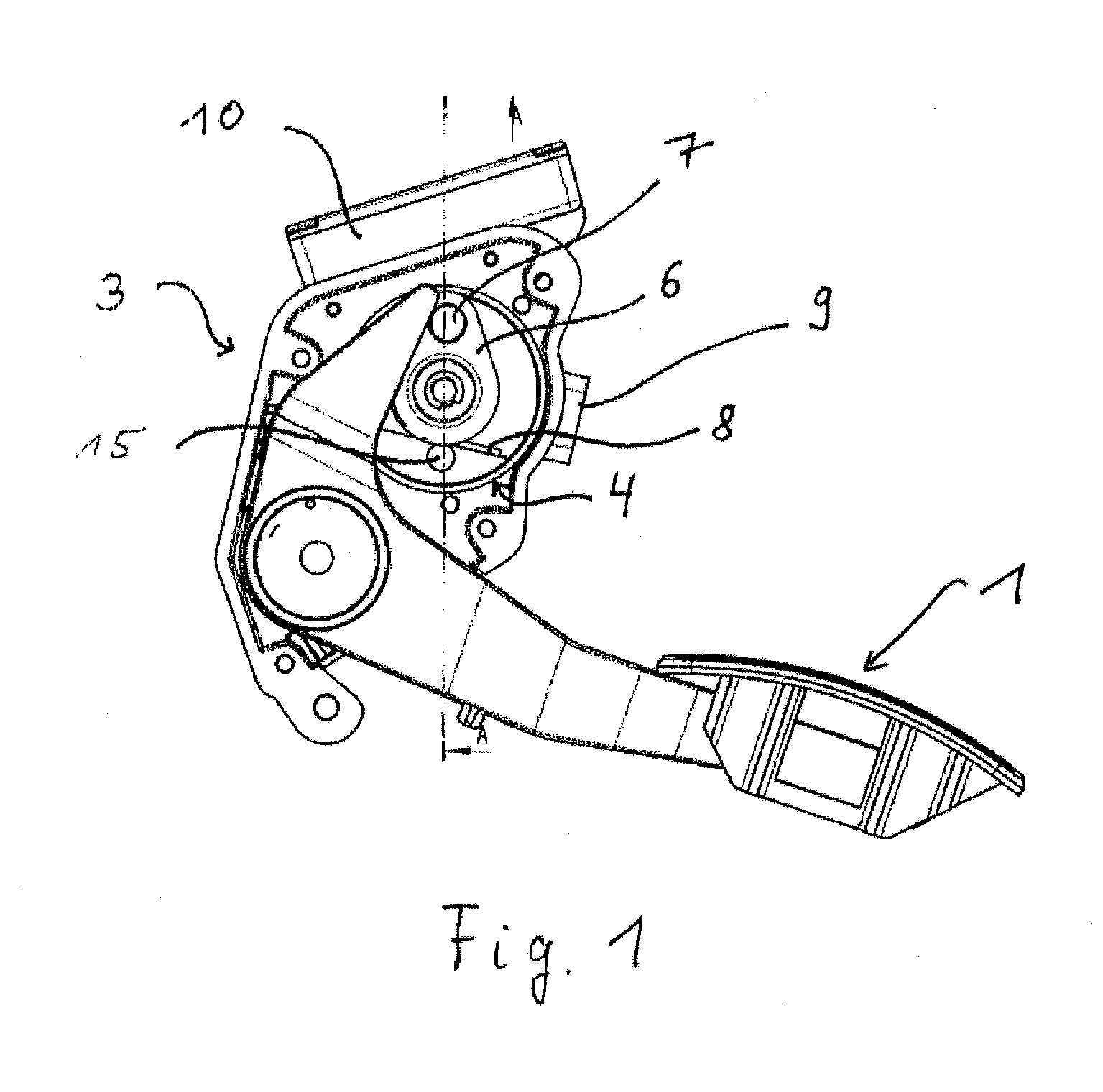 Compact pedal system for a motor vehicle