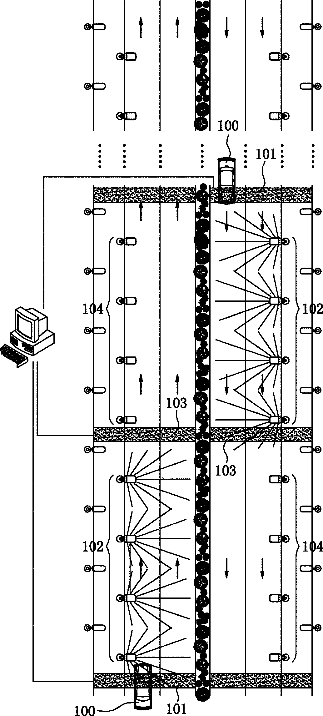 Street lamp system of self-induction sectional switch