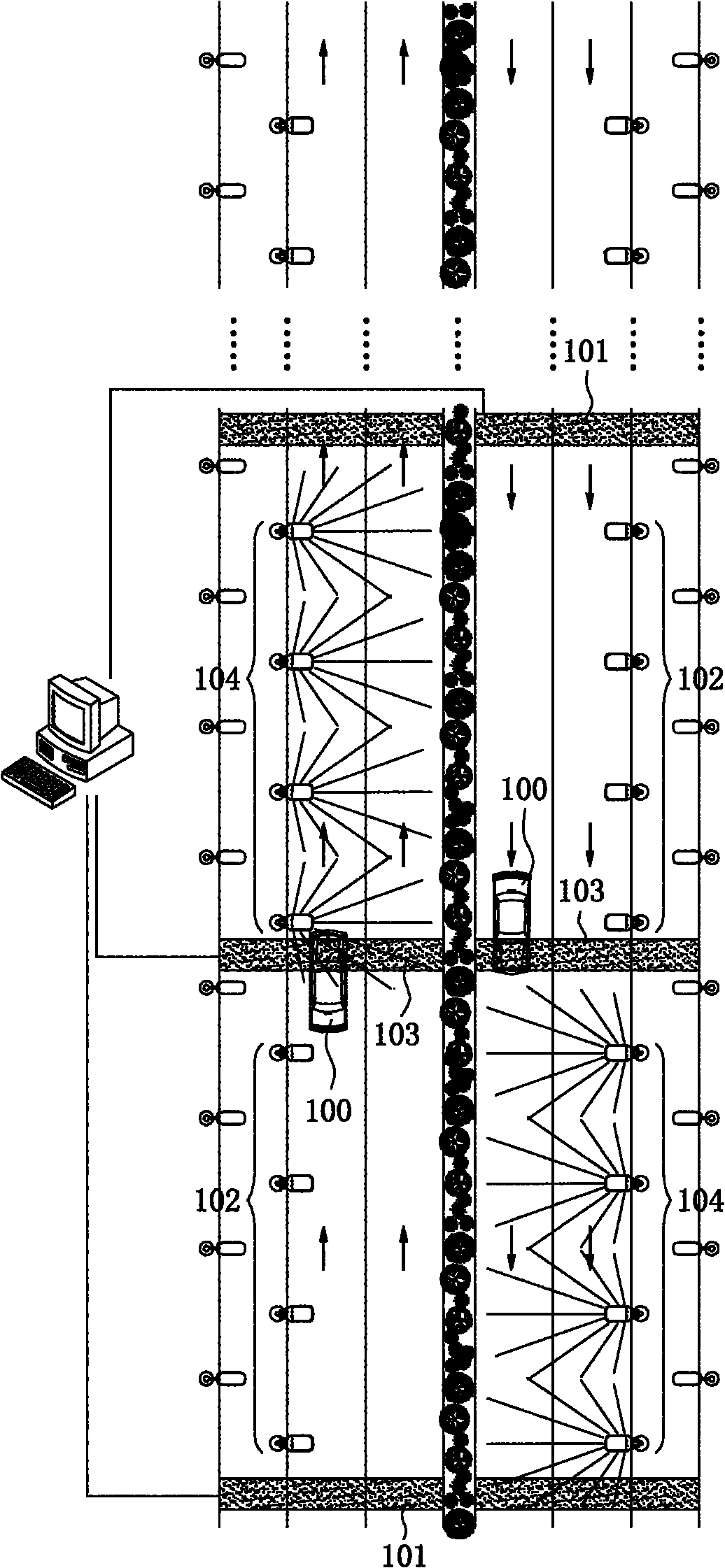 Street lamp system of self-induction sectional switch