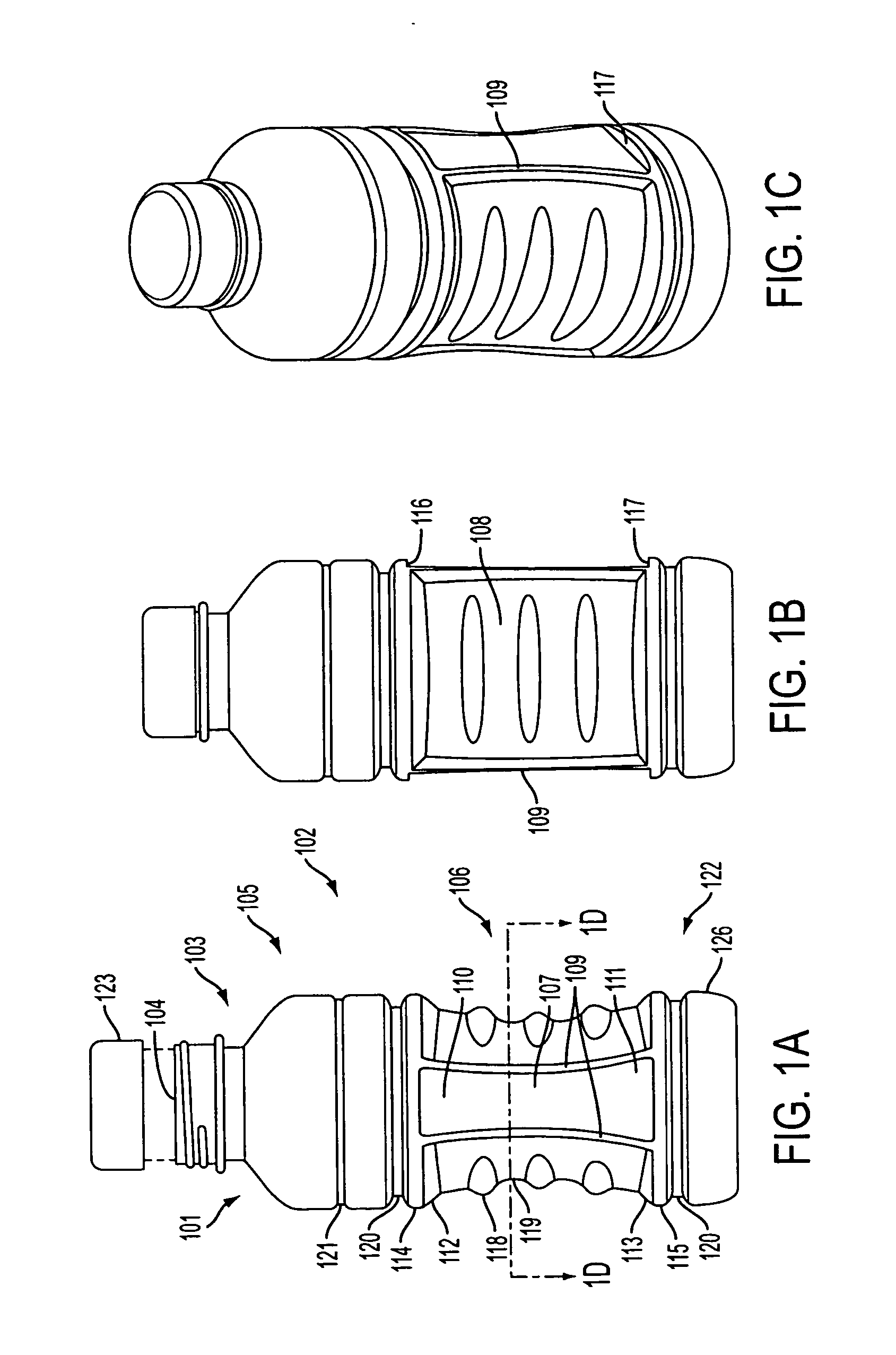 Multi-panel plastic container