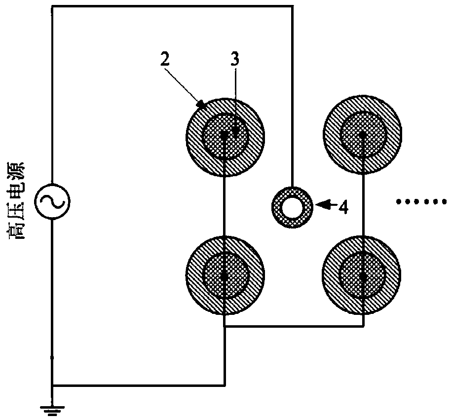 A device for treating waste gas based on dielectric barrier discharge plasma