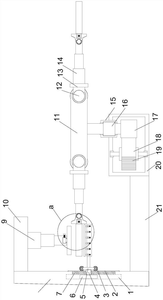 Lower die displacement type continuous thin plate stamping device