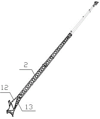 Multi-working-condition auxiliary boom structure and crane using same