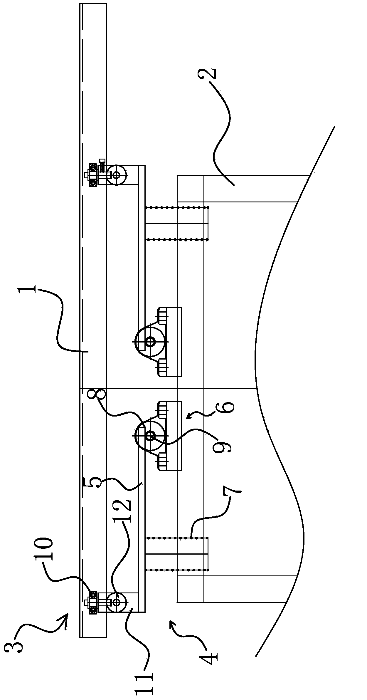 Swinging-type floating support structure