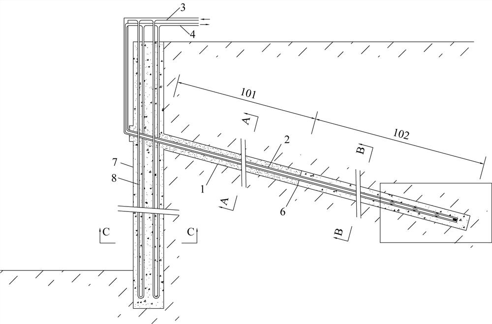 A kind of reconstruction device and construction method of shallow ground temperature energy utilization of pile-anchor support structure