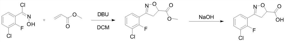 Preparation method of (R)-3-(3-chloro-2-fluorobenzene)-4, 5-dihydroisoxazole-5-carboxylic acid