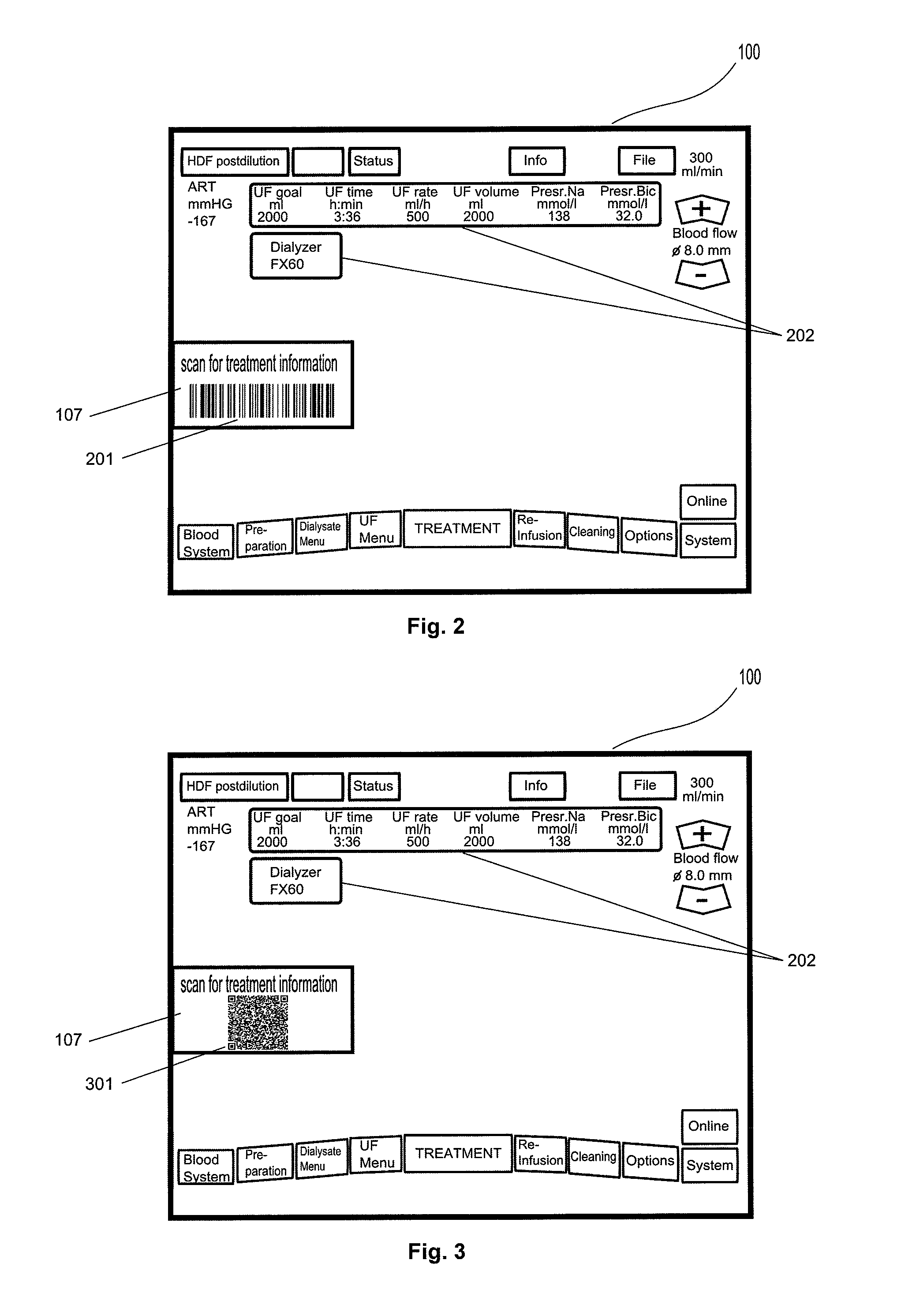 Device and method for creation and display of graphic coding specific for medical devices and medical treatments