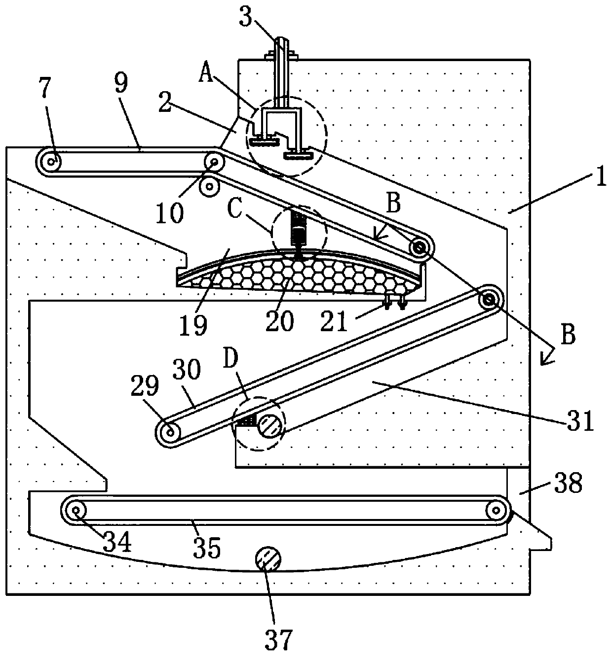 Automatic turnover-type device for uniformly smearing sauce for batch processing of cooked meat