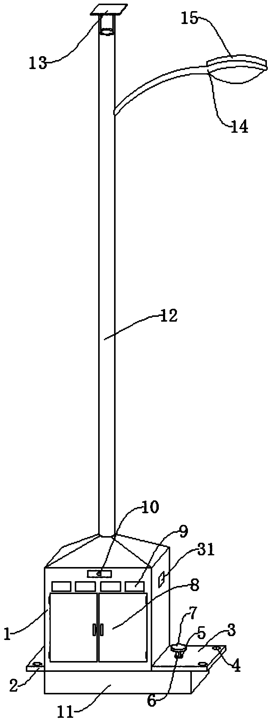 Environment-friendly street lamp garbage distributing device