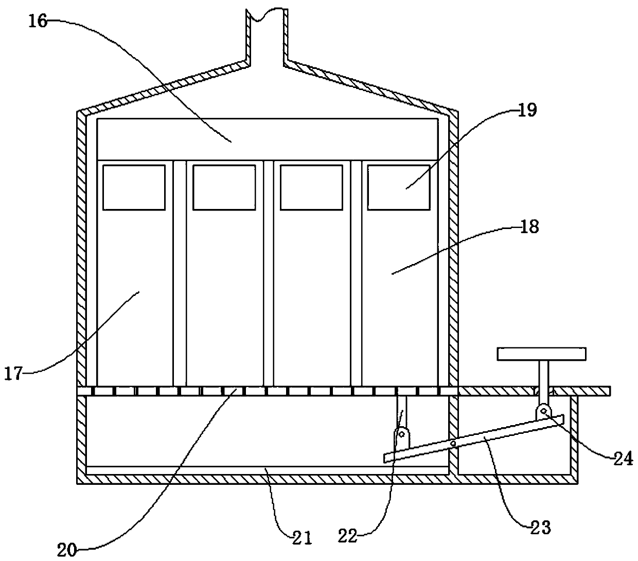 Environment-friendly street lamp garbage distributing device