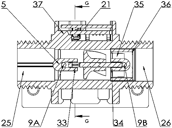 Photoelectric through-beam turbine flowmeter and its probe embedded injection molding process