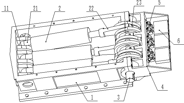 Horizontal hydraulic cylinder type motor